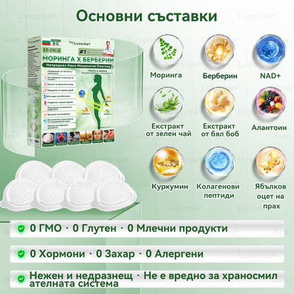 Официален магазин  | 𝑳𝒖𝒙𝒂𝒓𝒊𝒔🌟🔥 Моринга X Берберин 10-In-1 Напреднал Нано Микроигли Пластир (Един път на ден, видими промени за 7 дни）✅ Ожиряване, диабет, сънна апнея и проблеми със ставите.